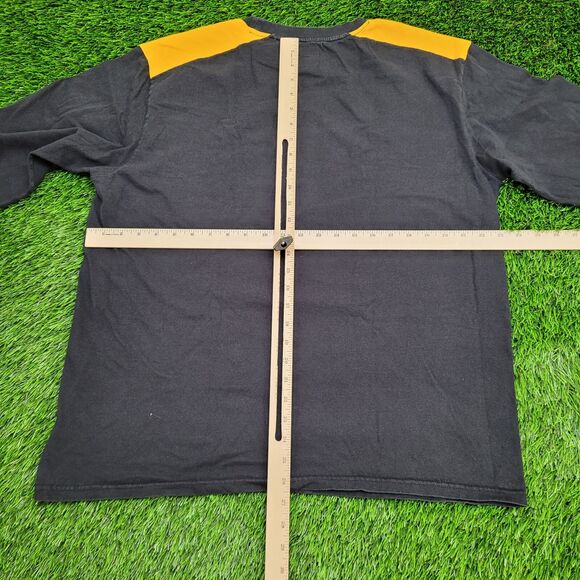 Pittsburgh-Steelers Shirt Large 23x26 Spellout Black Yellow - Picture 7 of 12